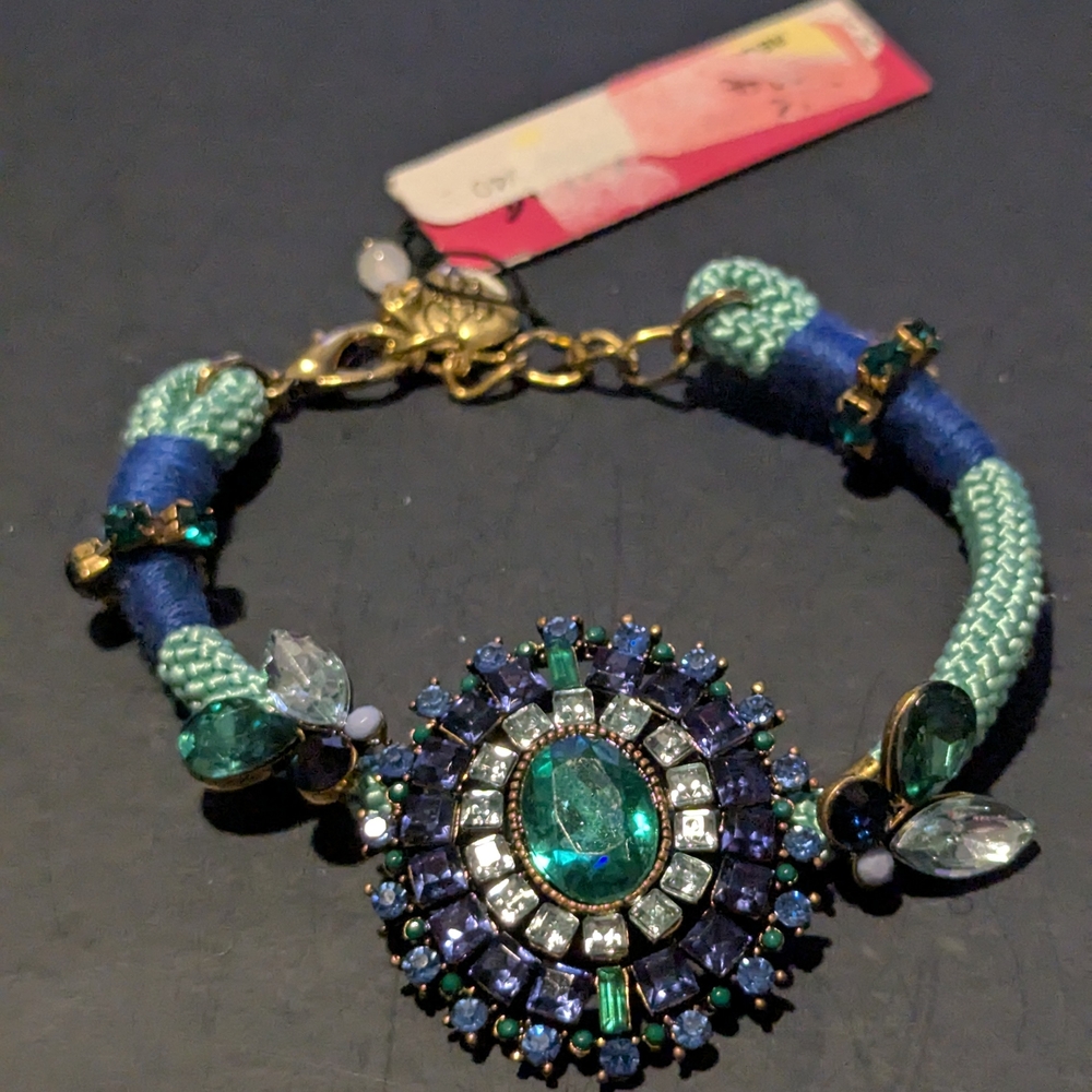 Betsey Johnson Blue and Green Gem Bracelet
